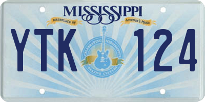 MS license plate YTK124