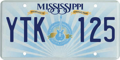 MS license plate YTK125
