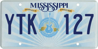 MS license plate YTK127