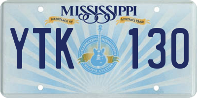 MS license plate YTK130