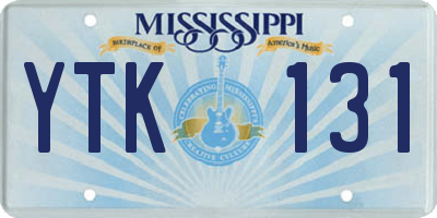 MS license plate YTK131
