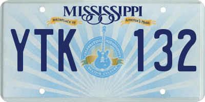 MS license plate YTK132