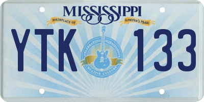MS license plate YTK133