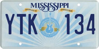 MS license plate YTK134