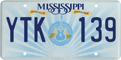 MS license plate YTK139