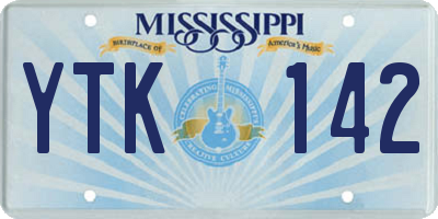 MS license plate YTK142