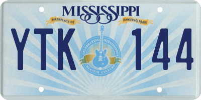 MS license plate YTK144