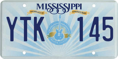 MS license plate YTK145