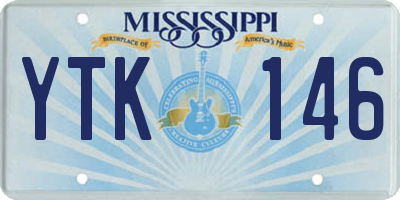 MS license plate YTK146