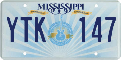 MS license plate YTK147
