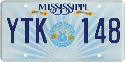 MS license plate YTK148