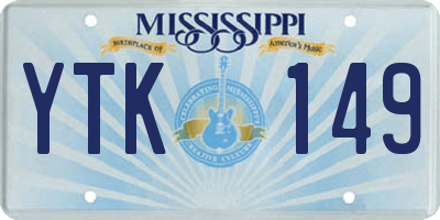MS license plate YTK149