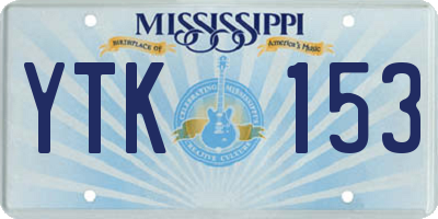 MS license plate YTK153