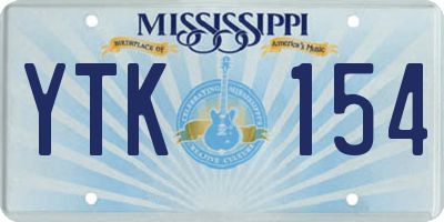 MS license plate YTK154