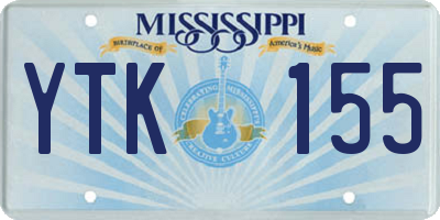 MS license plate YTK155