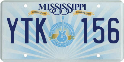 MS license plate YTK156