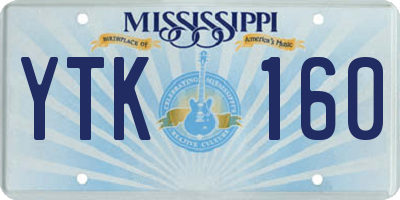 MS license plate YTK160