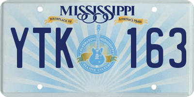 MS license plate YTK163