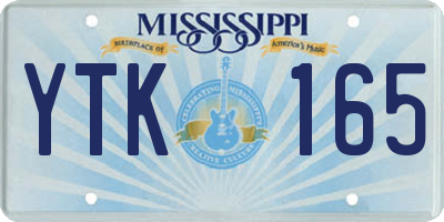 MS license plate YTK165