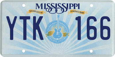MS license plate YTK166