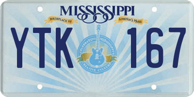 MS license plate YTK167