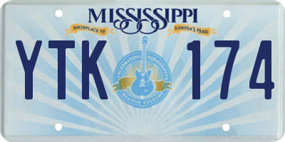 MS license plate YTK174