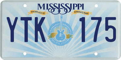 MS license plate YTK175
