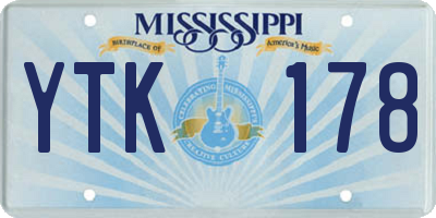 MS license plate YTK178