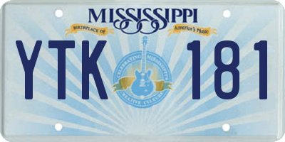 MS license plate YTK181