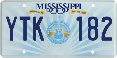 MS license plate YTK182