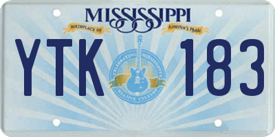 MS license plate YTK183