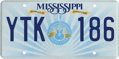 MS license plate YTK186