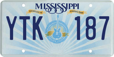 MS license plate YTK187