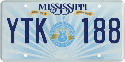 MS license plate YTK188