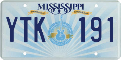MS license plate YTK191