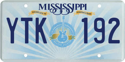 MS license plate YTK192