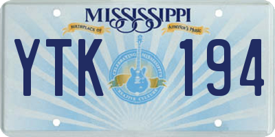 MS license plate YTK194