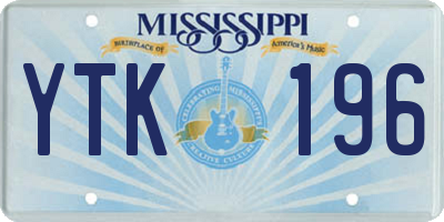 MS license plate YTK196