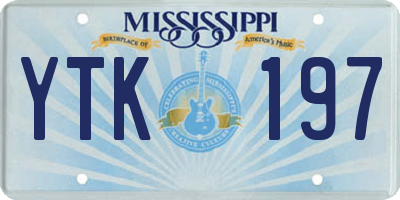 MS license plate YTK197