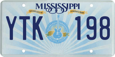 MS license plate YTK198