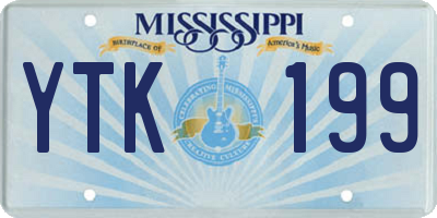MS license plate YTK199