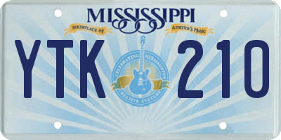 MS license plate YTK210