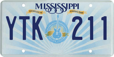 MS license plate YTK211