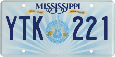 MS license plate YTK221