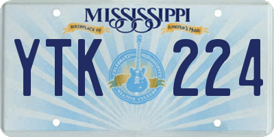 MS license plate YTK224