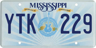 MS license plate YTK229