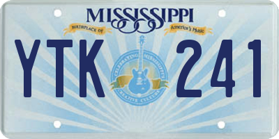 MS license plate YTK241