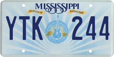 MS license plate YTK244