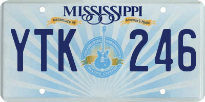 MS license plate YTK246