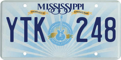 MS license plate YTK248